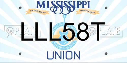 LLL58T Mississippi License Plate