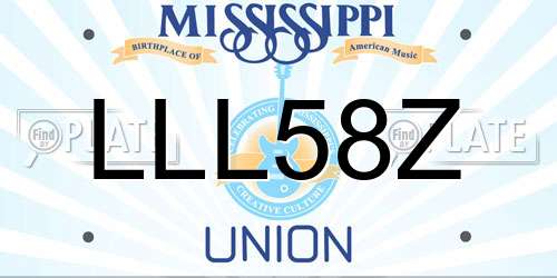 LLL58Z Mississippi License Plate