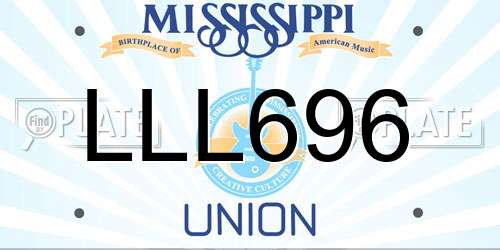 LLL696 Mississippi License Plate