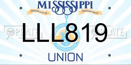 LLL819 Mississippi License Plate