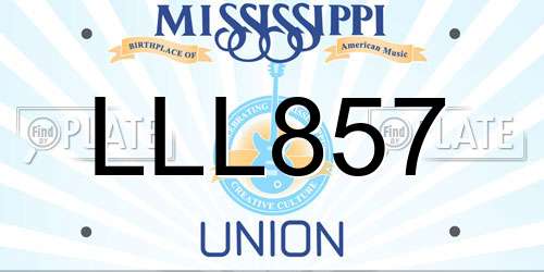 LLL857 Mississippi License Plate