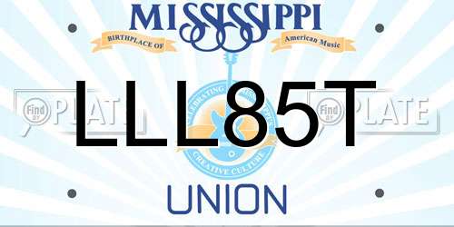 LLL85T Mississippi License Plate