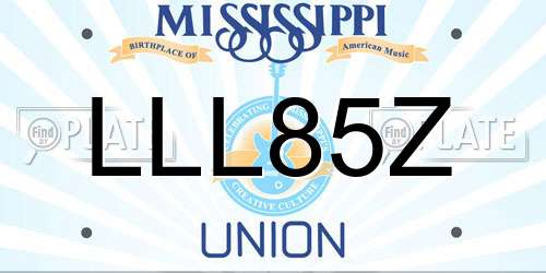 LLL85Z Mississippi License Plate