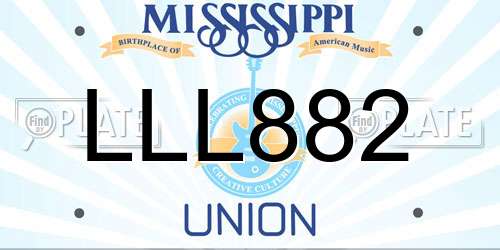 LLL882 Mississippi License Plate