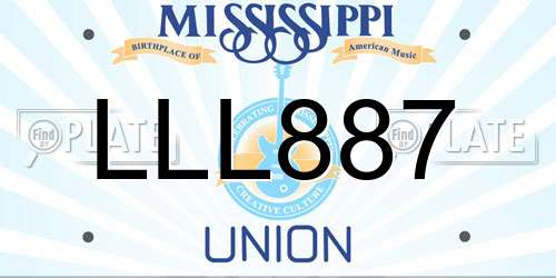 LLL887 Mississippi License Plate