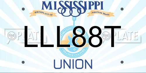 LLL88T Mississippi License Plate