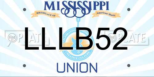 LLLB52 Mississippi License Plate