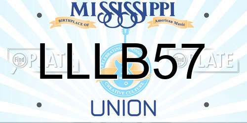 LLLB57 Mississippi License Plate