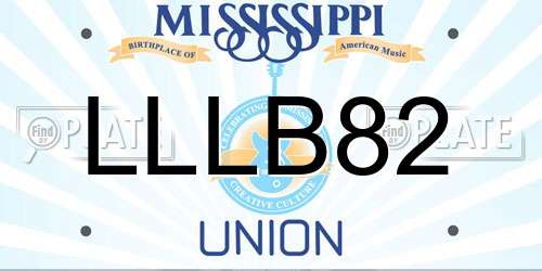 LLLB82 Mississippi License Plate
