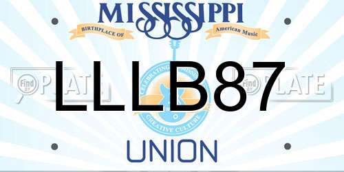 LLLB87 Mississippi License Plate