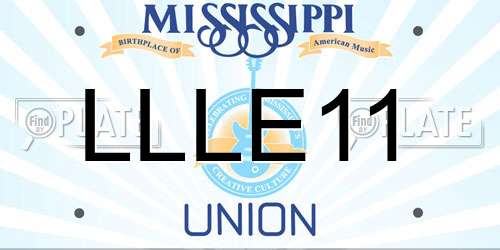 LLLE11 Mississippi License Plate
