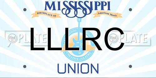 LLLRC Mississippi License Plate