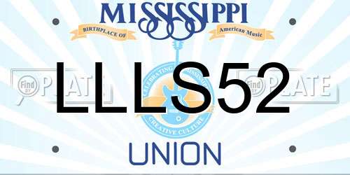 LLLS52 Mississippi License Plate