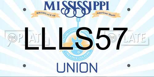 LLLS57 Mississippi License Plate