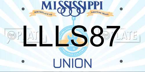 LLLS87 Mississippi License Plate