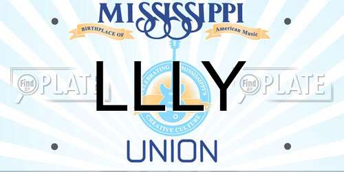 LLLY Mississippi License Plate