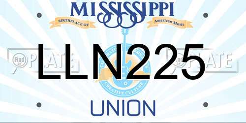 LLN225 Mississippi License Plate