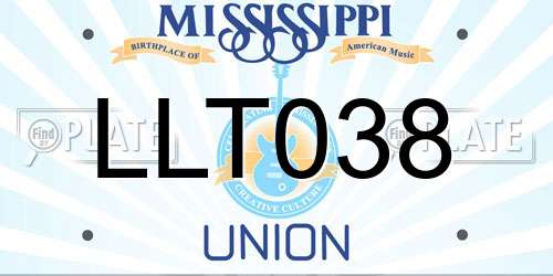 LLT038 Mississippi License Plate