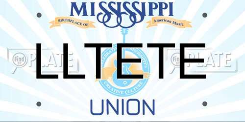 LLTETE Mississippi License Plate