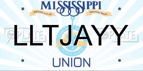 LLTJAYY Mississippi License Plate