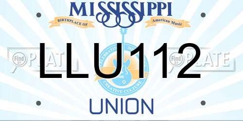 LLU112 Mississippi License Plate