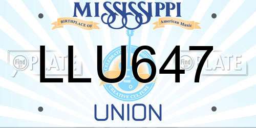 LLU647 Mississippi License Plate