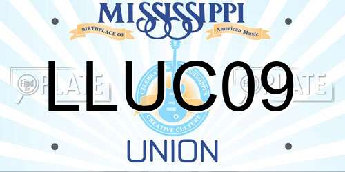 LLUC09 Mississippi License Plate