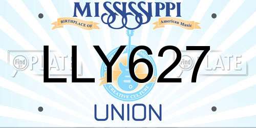 LLY627 Mississippi License Plate