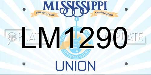 LM1290 Mississippi License Plate