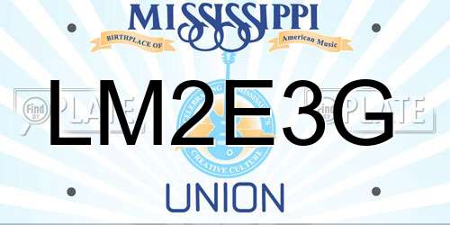 LM2E3G Mississippi License Plate