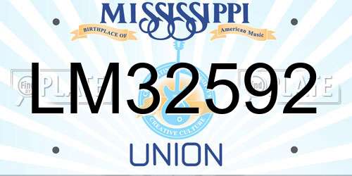 LM32592 Mississippi License Plate