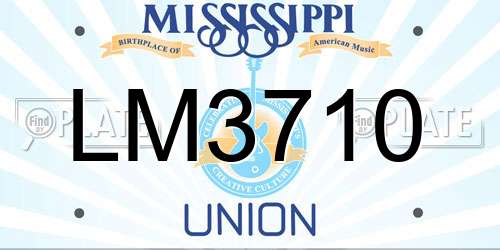 LM3710 Mississippi License Plate