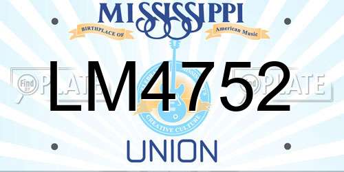 LM4752 Mississippi License Plate
