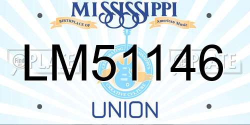 LM51146 Mississippi License Plate