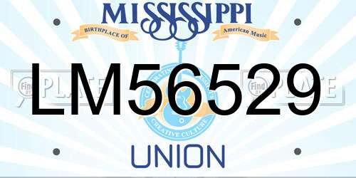 LM56529 Mississippi License Plate