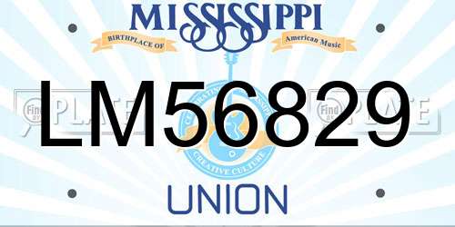LM56829 Mississippi License Plate