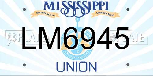 LM6945 Mississippi License Plate