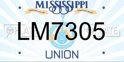 LM7305 Mississippi License Plate