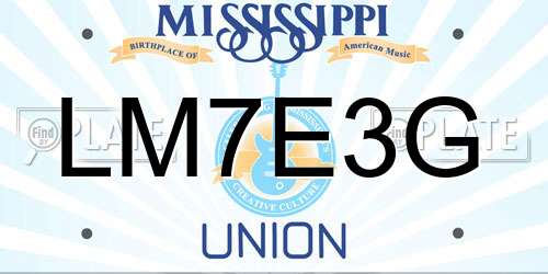 LM7E3G Mississippi License Plate