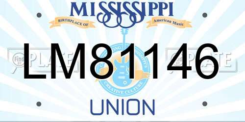 LM81146 Mississippi License Plate