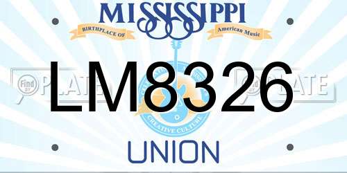 LM8326 Mississippi License Plate