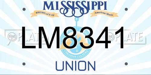 LM8341 Mississippi License Plate
