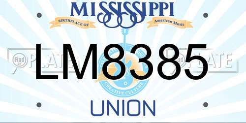 LM8385 Mississippi License Plate