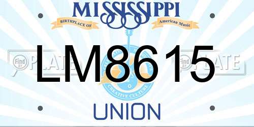 LM8615 Mississippi License Plate