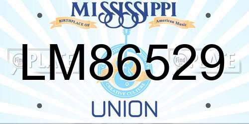 LM86529 Mississippi License Plate