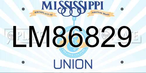 LM86829 Mississippi License Plate