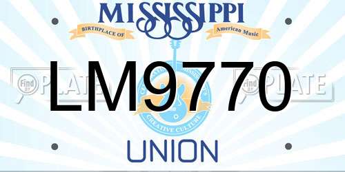 LM9770 Mississippi License Plate