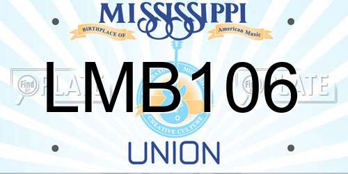 LMB106 Mississippi License Plate