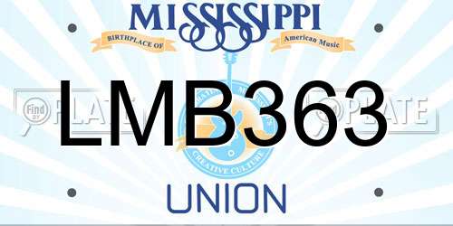 LMB363 Mississippi License Plate
