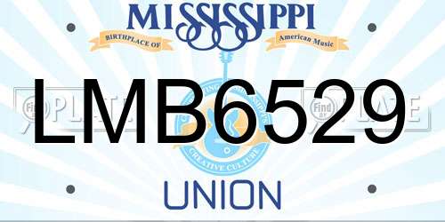 LMB6529 Mississippi License Plate